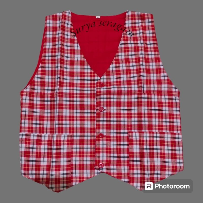 Rompi SD kotak kotak merah putih