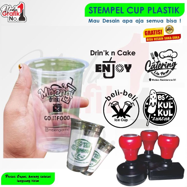 

KODE R3L7 COD Stempel Cup Gelas Stenpel Cangkir Stampel Minuman Atau Makanan Media Plastik Free Desain Custom