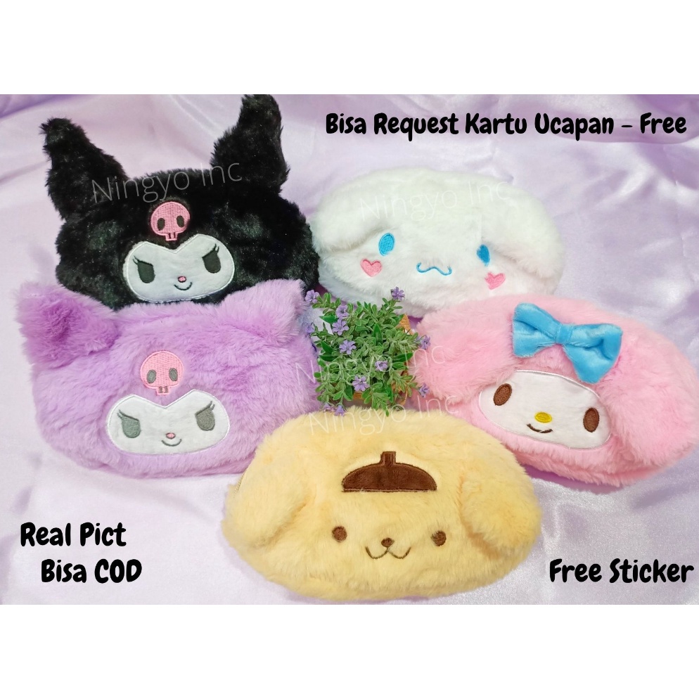 

KODE S5E5 TEMPAT PENSIL DOMPET SERBA GUNA KOSMETIK POUCH CANTIK LUCU KARAKTER SANRIO BULU HALUS PREMIUM