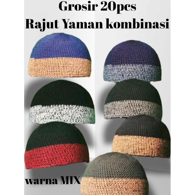 Grosir 20pcs peci Rajut yaman tebal kombinasi