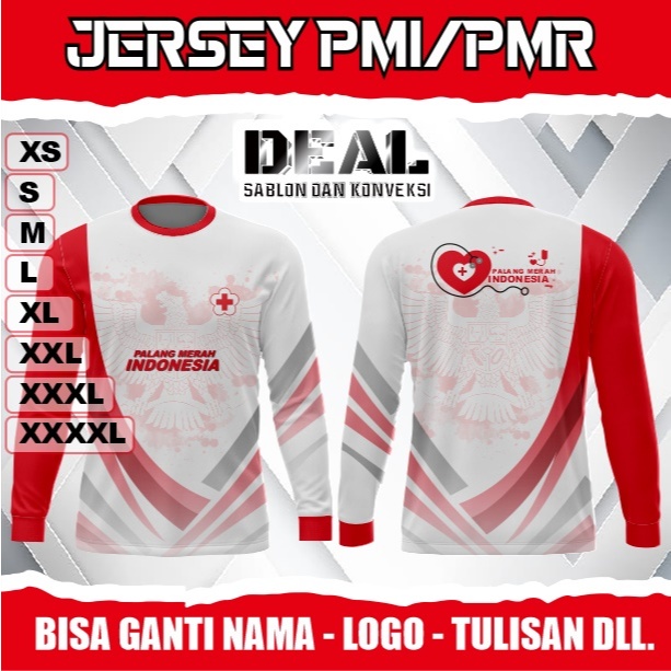 jersey paskibra pmi pmr kaos relawan printing custom gratis nama logo tulisan dll