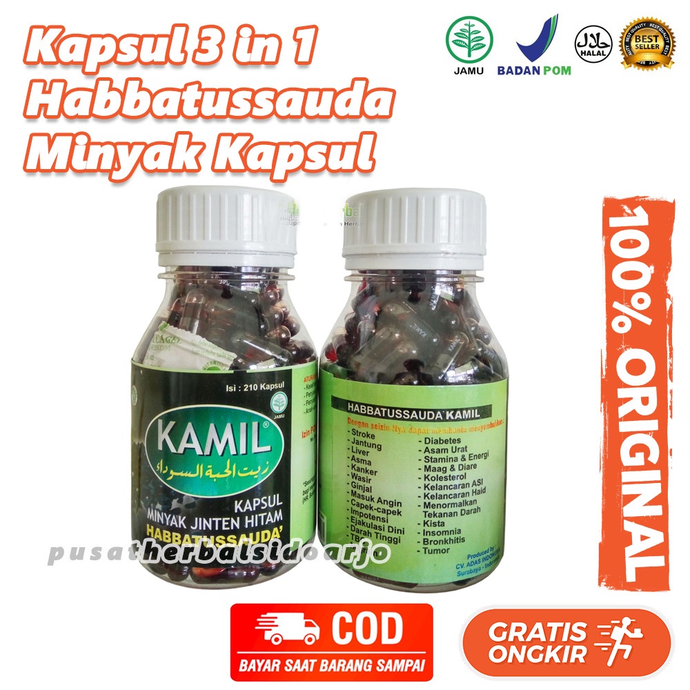 Kamil Kapsul Habbatussauda Oil / Minyak Jinten Hitam 210 kapsul Kamil Kapsul Minyak Jinten Hitam