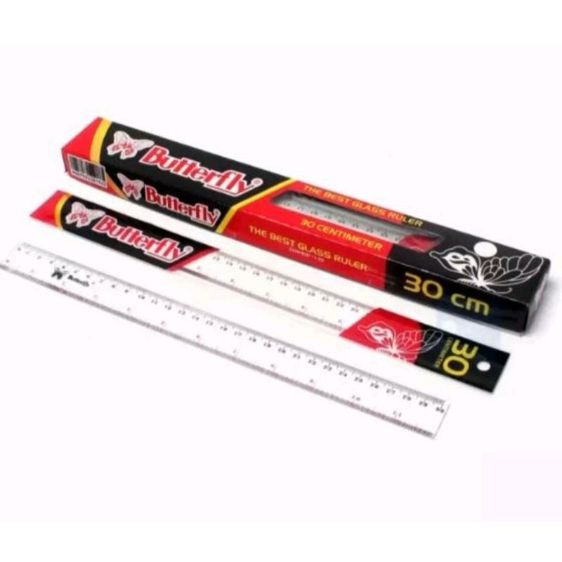

Penggaris BUTTERFLY 30 cm. Plastik mika tebal