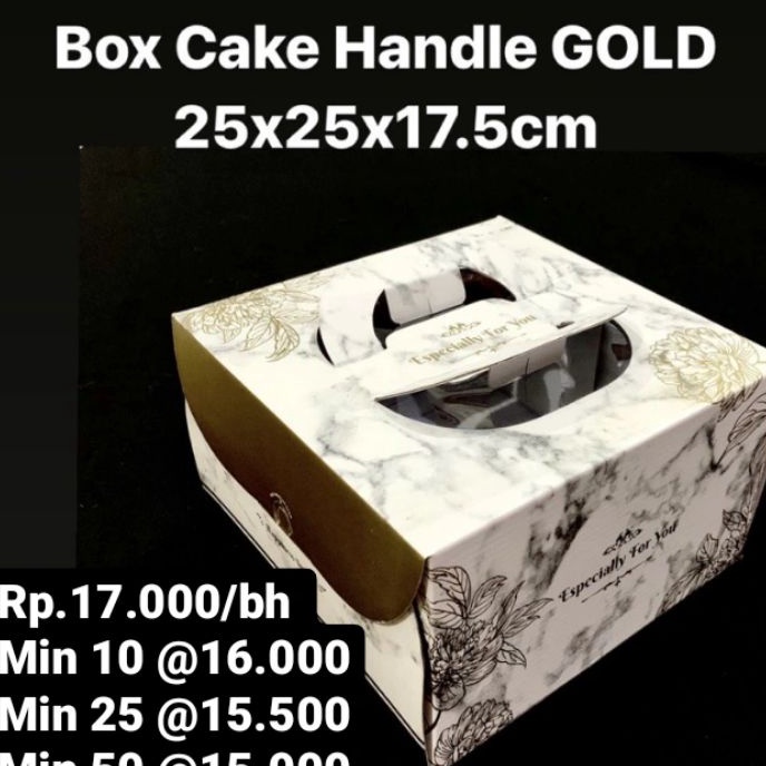 

Sale Box Cake Handle GOLD 25x25x175cm