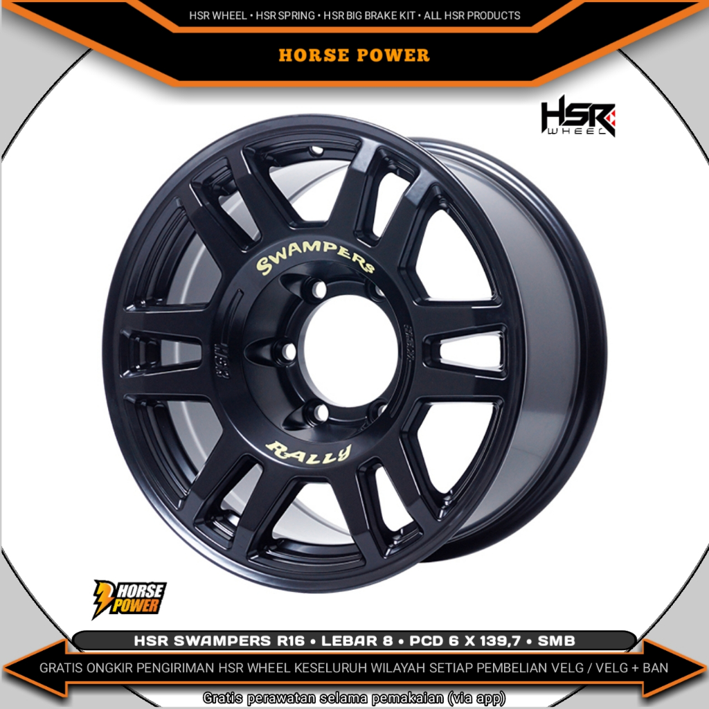 Velg R16 • Mobil 6 Baut Roda • Single Pcd 6 x 139,7 • Hsr Swampers