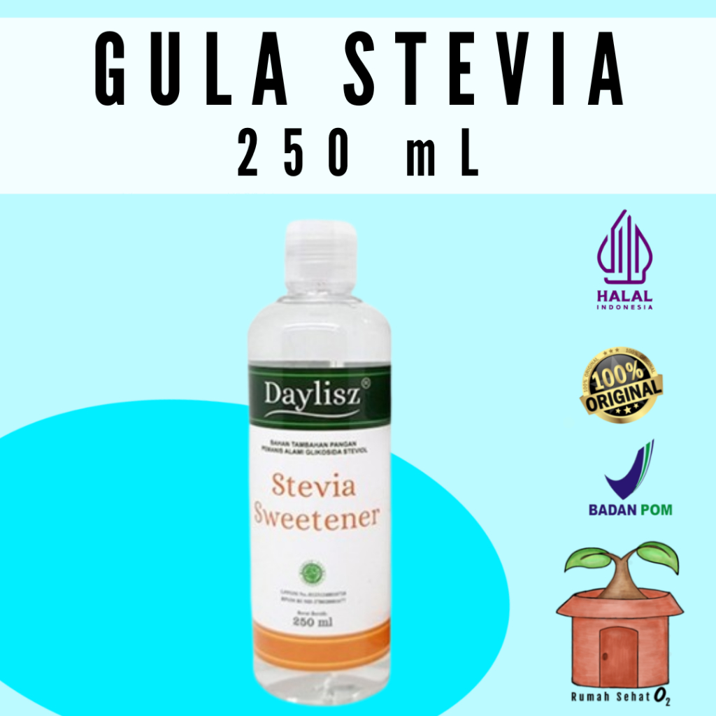 Gula Stevia Sweetener Daylisz Pemanis Alami Glikosida Steviol Air Diabetes 250 mL Sugar Cair Tetes