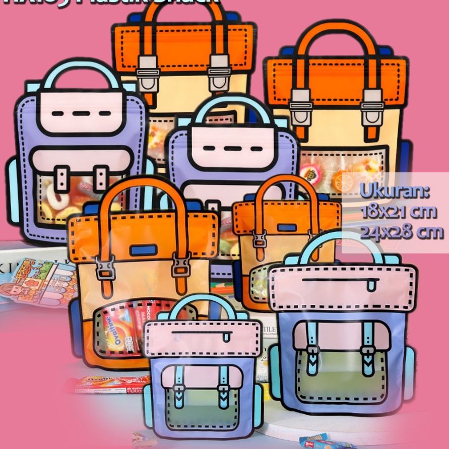 

KP8 HX185 1 pcs Plastik Snack Hadiah Ziplock Birthday Packaging Goodie Bag
