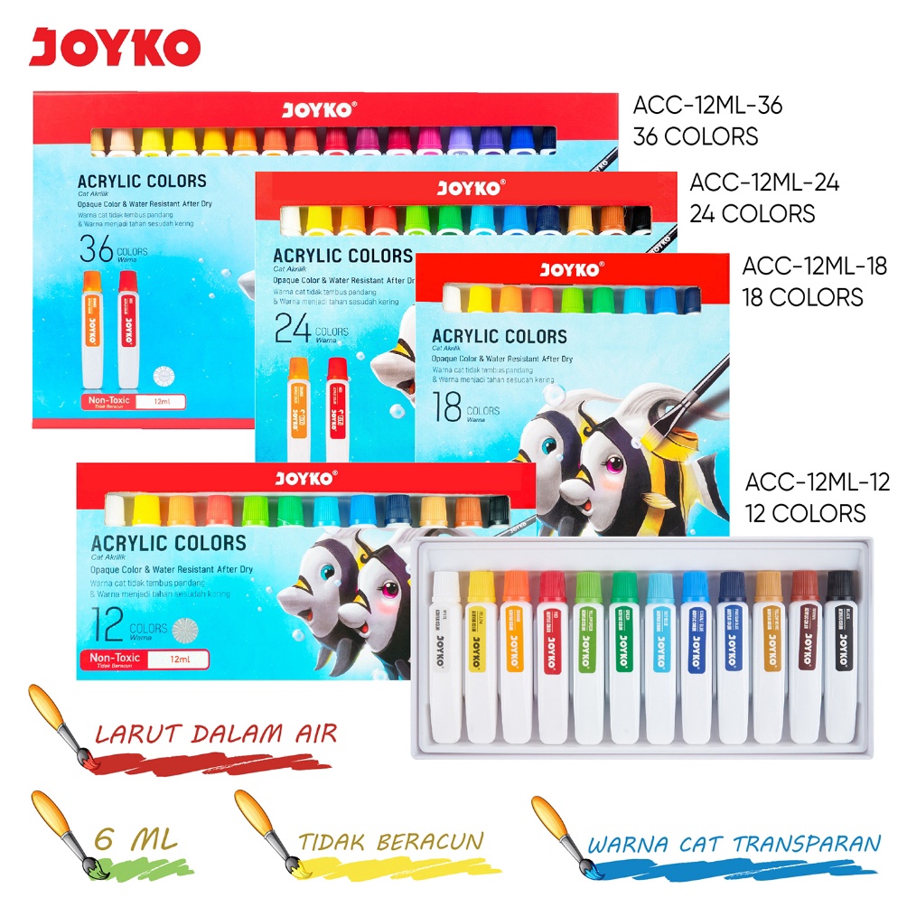 

KODE I8B7 Cat Akrilik Acrylic Color Joyko ACC12ML