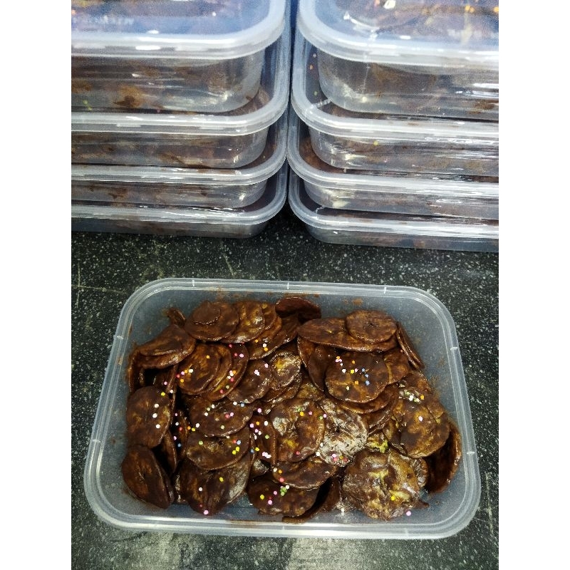 

keripik pisang coklat lumer | kripik pisang manis