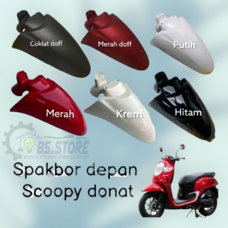 SPAKBOR DEPAN  SCOOPY FI 2018 2019 2020/ FRONT FENDER SCOOPY  hitam putih merah grey doff merah doff