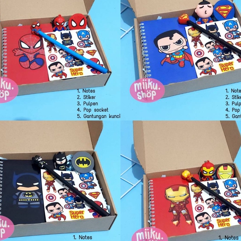 

Unggul HAMPERS GIFT BOX ANAK KARAKTER SPIDERMAN IRONMAN BATMAN SUPERMAN