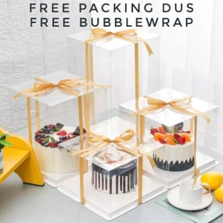

KF7 Cake Box Mika Dus Kotak Kue 26 x 26 cm Tutup Transparant PET