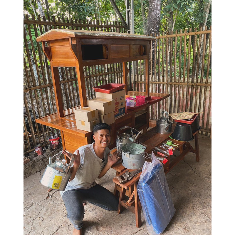 gerobak angkringan paket komplit / rombong angkringan siap jualan / gerobak angkringan