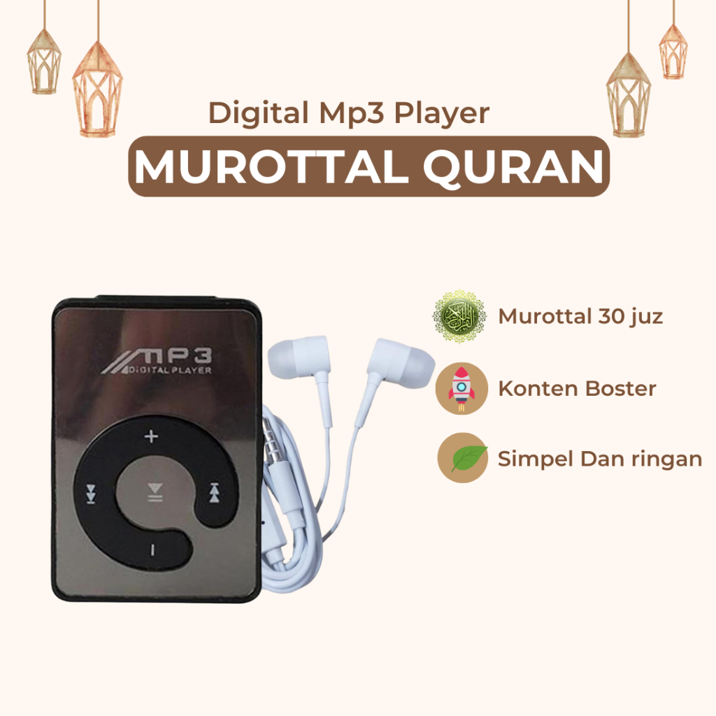 Mp3 Player Headset Murottal Murotal Al quran Plus Kajian