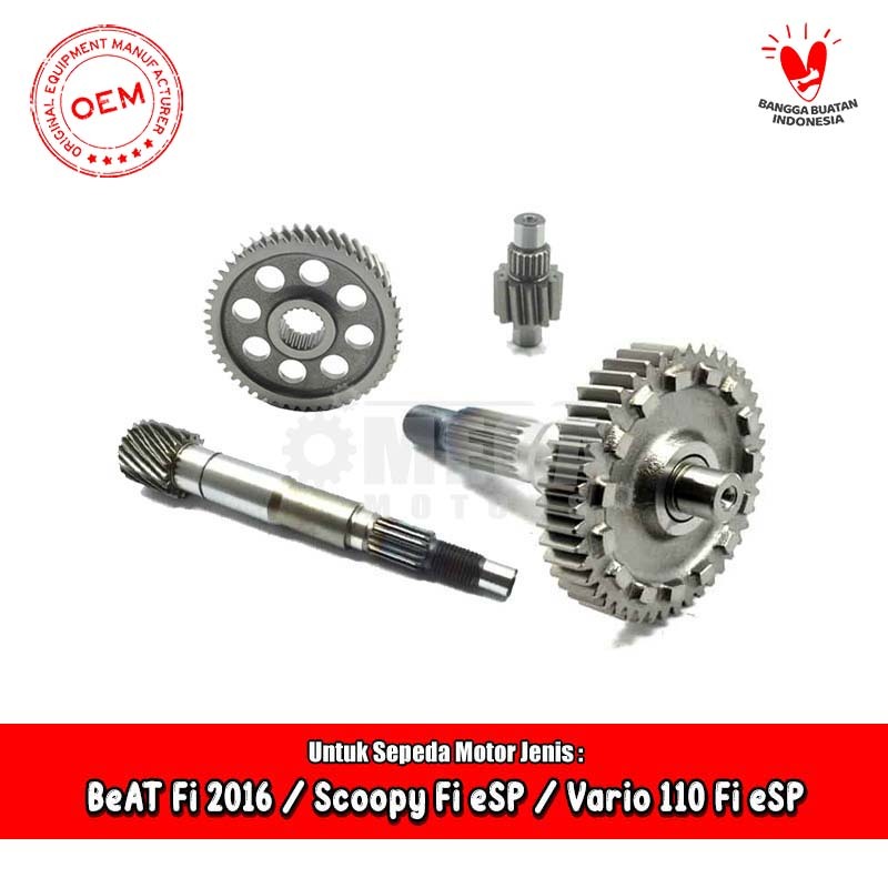 Gear Gigi Mesin Rasio Gardan Komplit SET Honda BeAT Scoopy Vario 110 Fi eSP Stater Halus K44 K81 K93