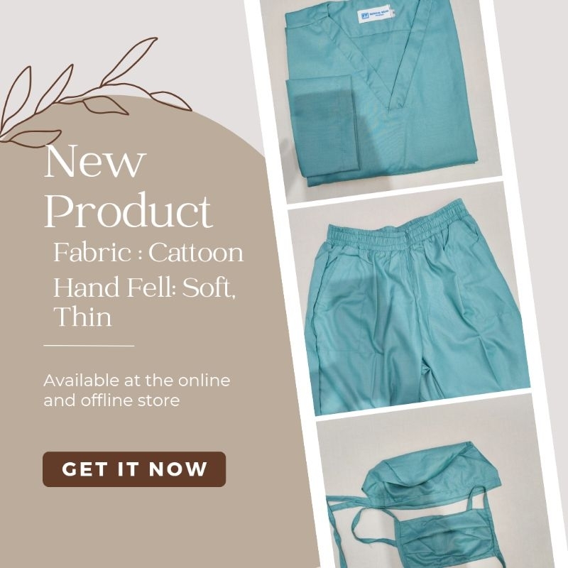 Scrub Cotton Fabric (Baju OK Bahan Katun) Warna Hijau Mint, Our New Product