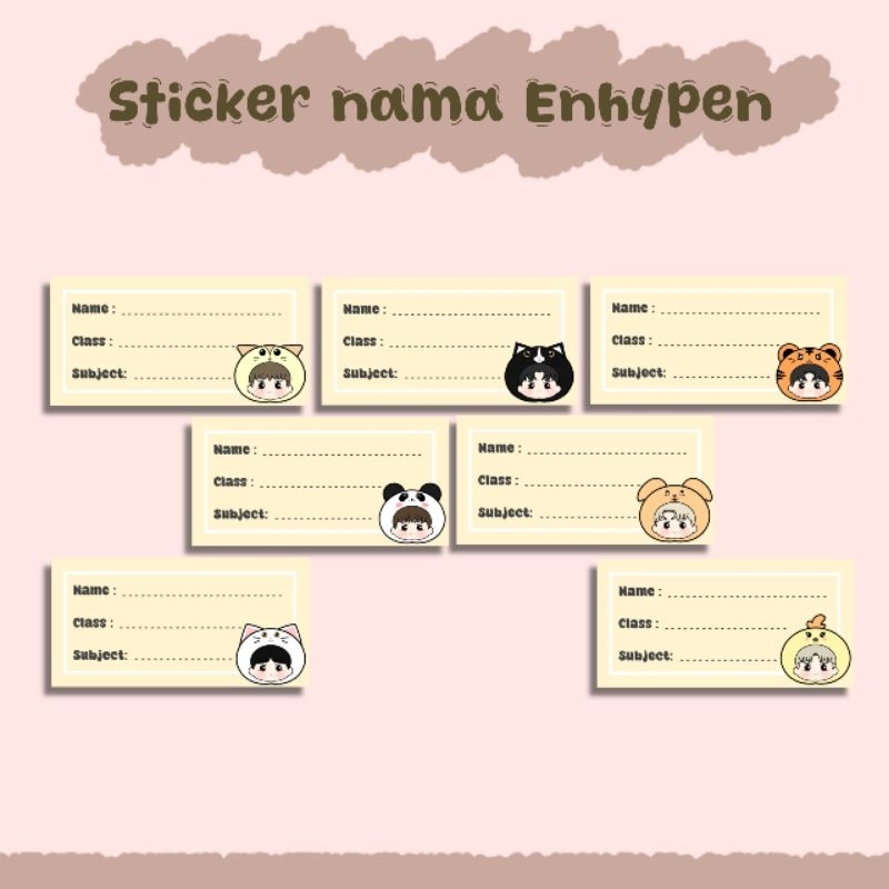 

Sticker Nama Enhypen Animal Ver