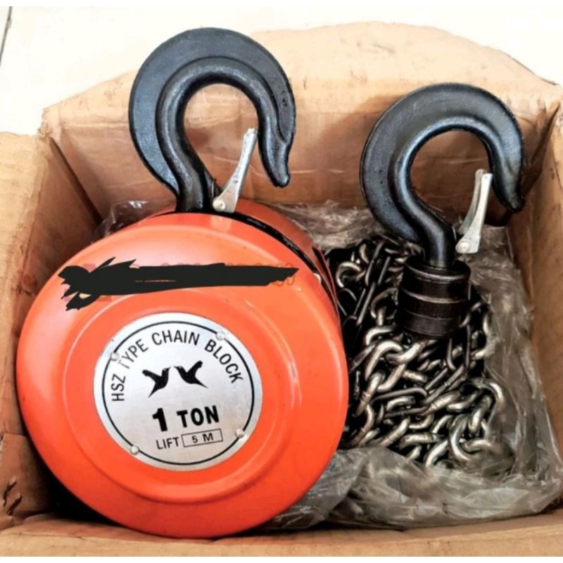 CHAIN BLOCK katrol 1ton 5meter HSZ BARU KEREKAN DEREK TAKEL 1TON x 5meter