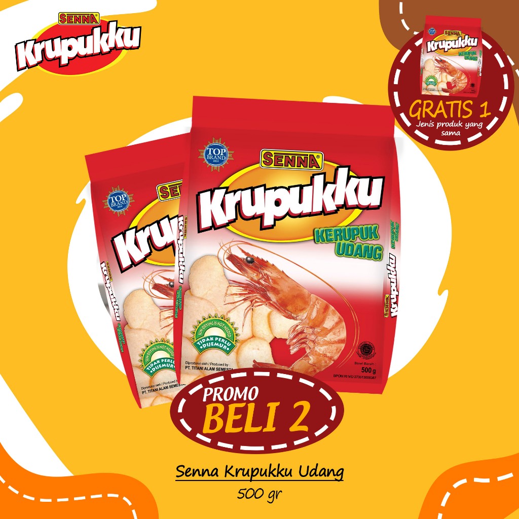 

Senna Krupukku Udang 500g / Krupuk Senna Krupukku Udang 500g / Kerupuk Senna Krupukku Udang 500g PROMO BELI 2 GRATIS 1