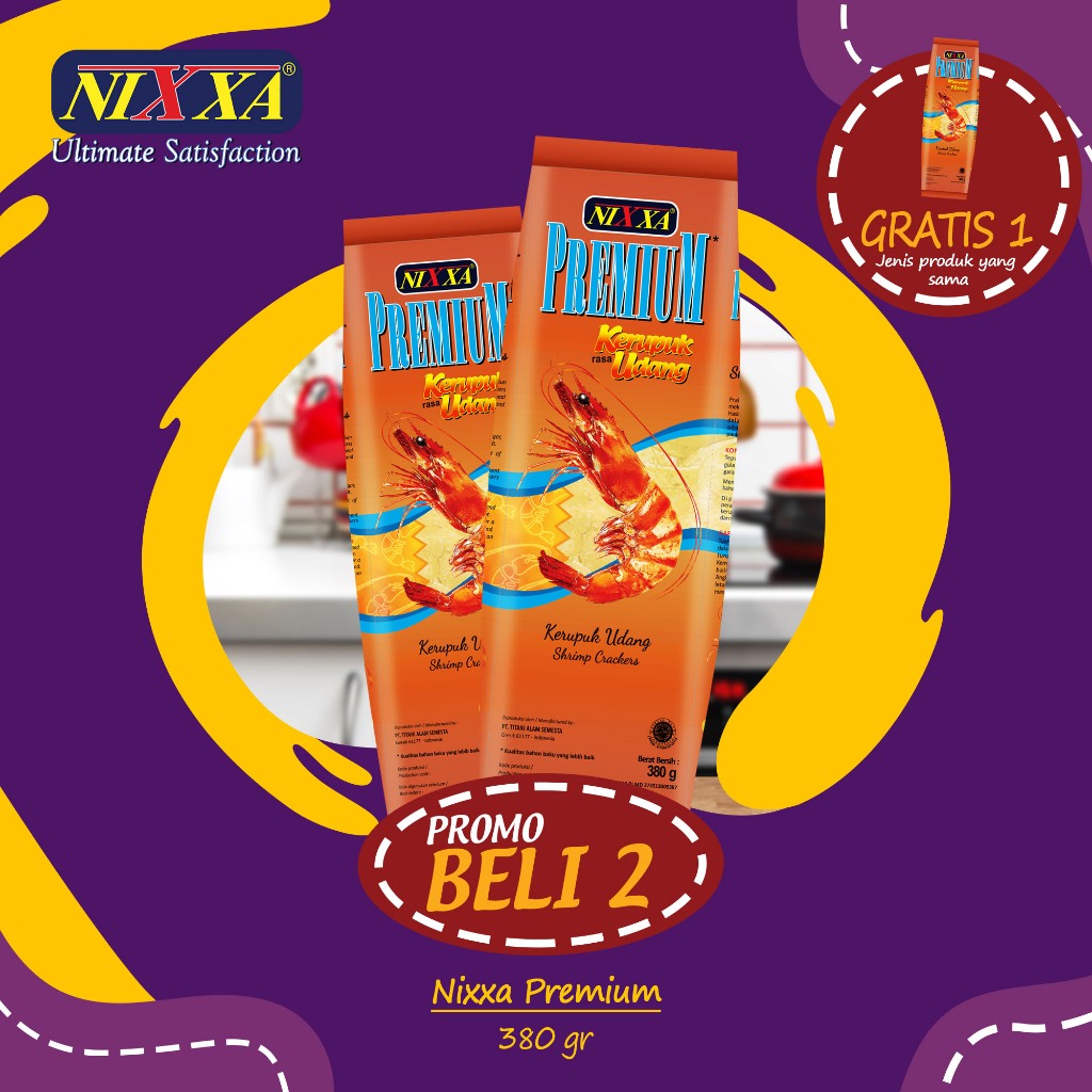 

Kerupuk Nixxa Premium Udang 380g / Kerupuk Udang / Kerupuk Pag Shop PROMO BELI 2 GRATIS 1