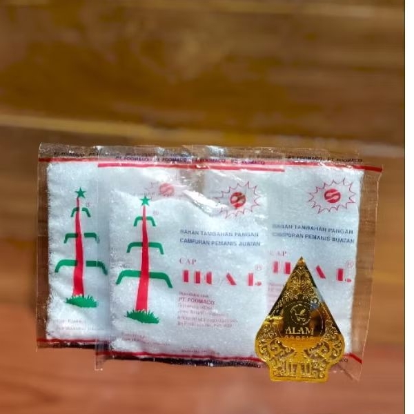 

Bahan Tambahan Pangan Campuran Pemanis Buatan Cap TIGA T, 25gr, 1 pak isi 20 pcs
