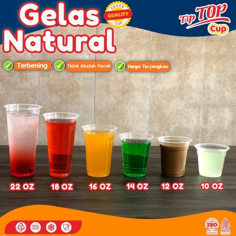 CUP GELAS PLASTIK DATAR TIP TOP