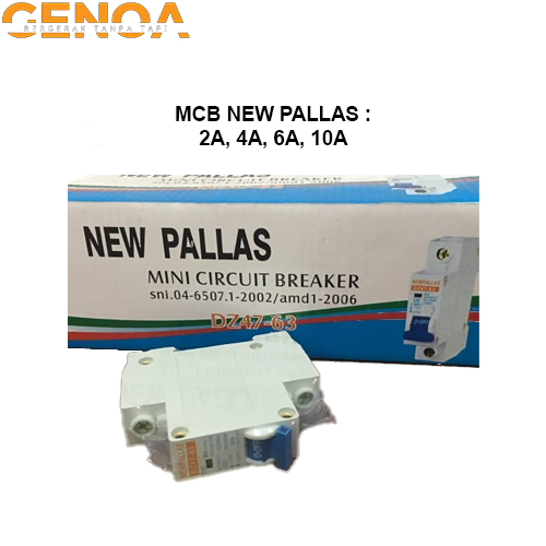 MCB NEW PALLAS 2A 4A 6A 10A SNI KEMASAN BARU MCB NEW PALLAS LISTRIK