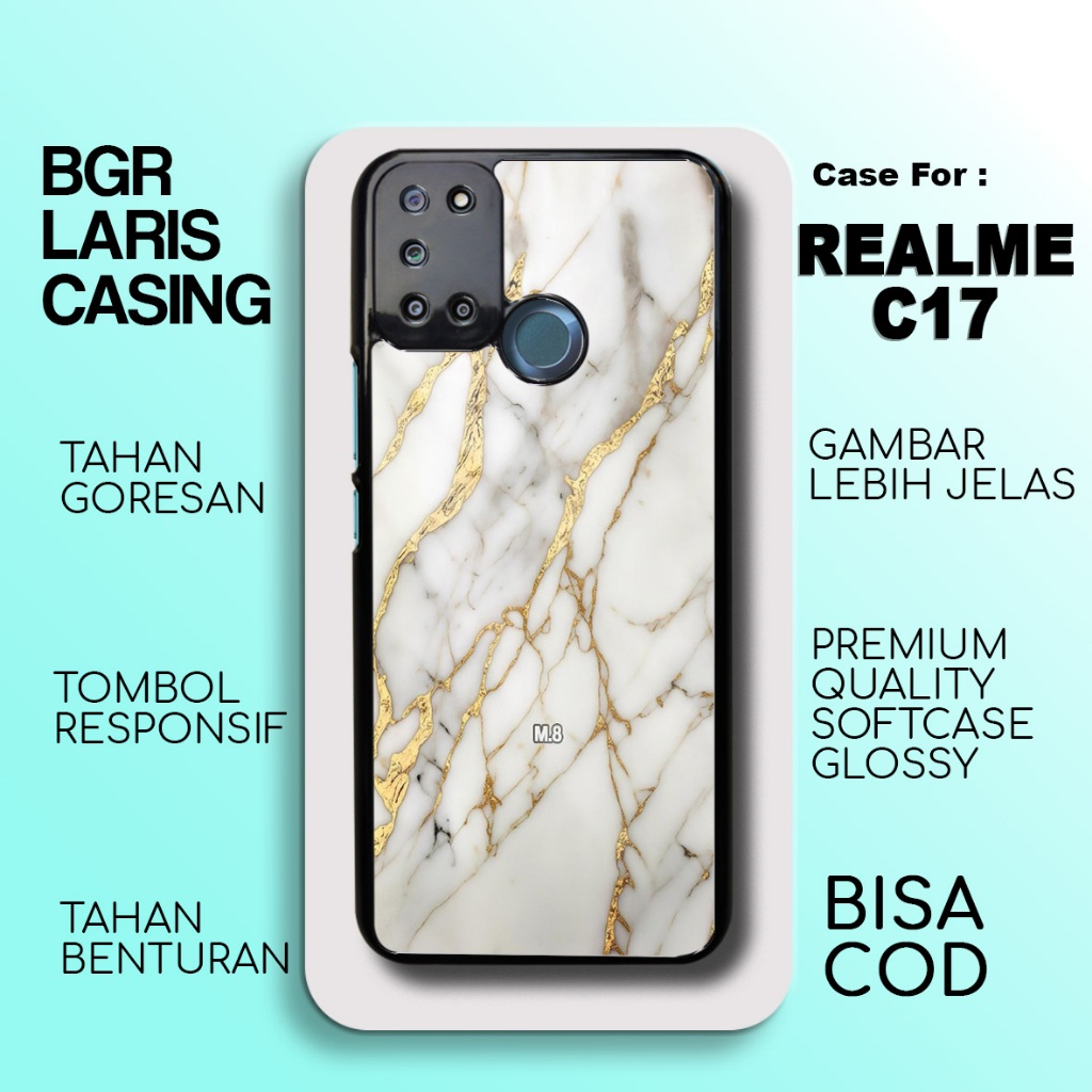Case Realme C17 Terbaru - Realme C17 - Motif Marmer - Hardcase Premium Glossy - Softcase Hp Realme B