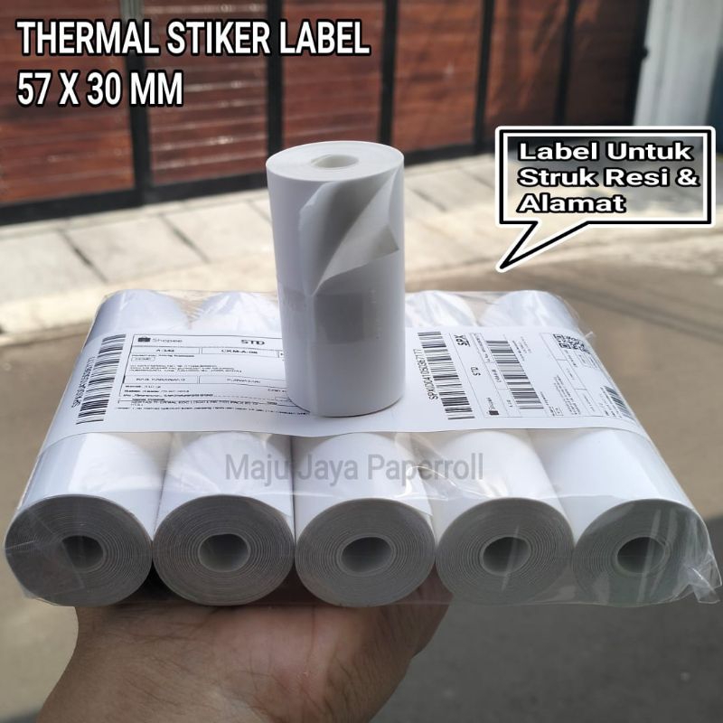 

KERTAS THERMAL STIKER LABEL 58X30/57X30 Cocok Untuk Resi Pengiriman Dll