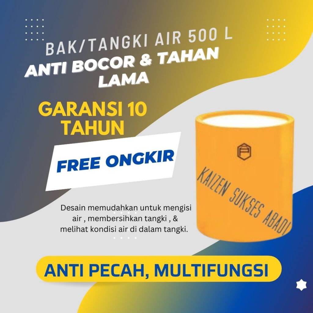 Tandon tangki toren bak drum wadah air profil tank penguin TNA open top plastik 500 Liter untuk tamb