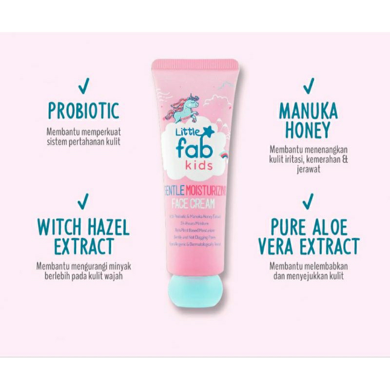 LITTLE FAB KIDS GENTLE MOISTURIZING FACE CREAM/KRIM MUKA ANAK