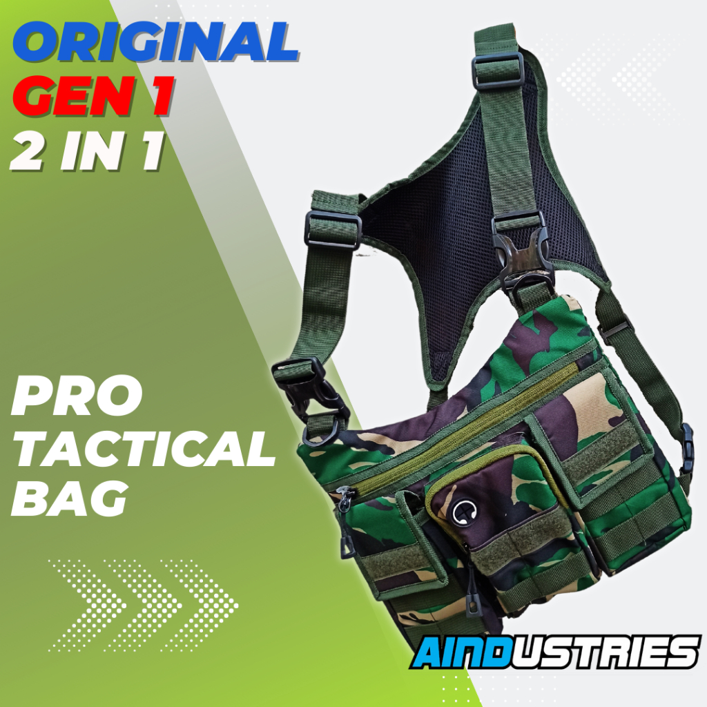 Tas Dada Rompi Loreng TNI Pelindung Dada Tas Kegiatan Perlengkapan Olahraga berburu Hunting / bermot