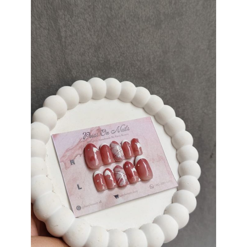 Press On Nails Simple Pink | Kuku Palsu Pinky | Kuku Palsu Simple | Nail Art Simple | Ukuran S | Pin
