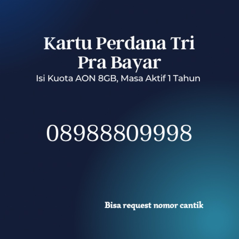 Kartu Perdana Tri Nomor Cantik