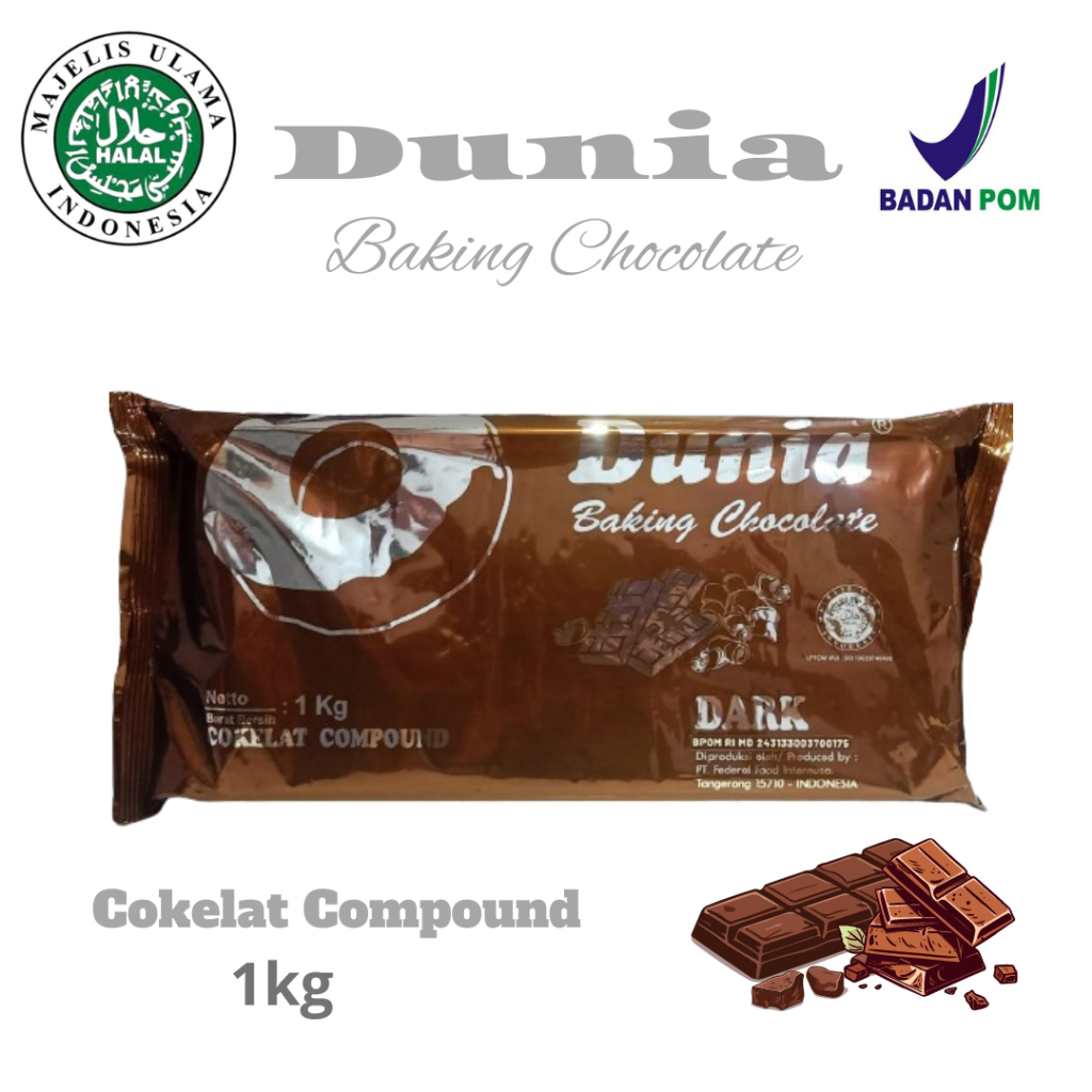 

DUNIA Baking Chocolate Compound Dark 1kg