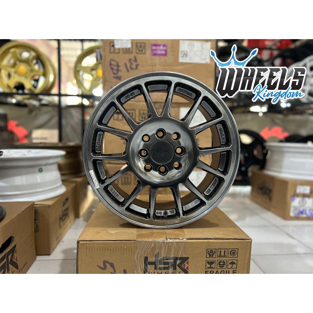 VELG MURAH R15 HSR FE02 HYPER BLACK R15 LEBAR 6,5 ET 42 PCD DOBEL 4X100/114 VELG HSR MODEL RALLY
