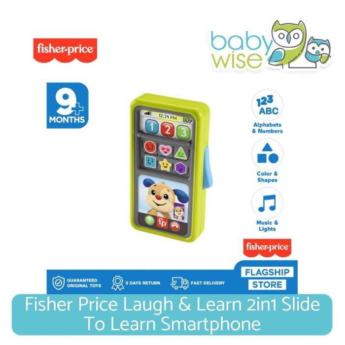 Fisher Price Laugh & Learn 2in1 Slide To Learn Smartphone - Mainan Edukasi Anak