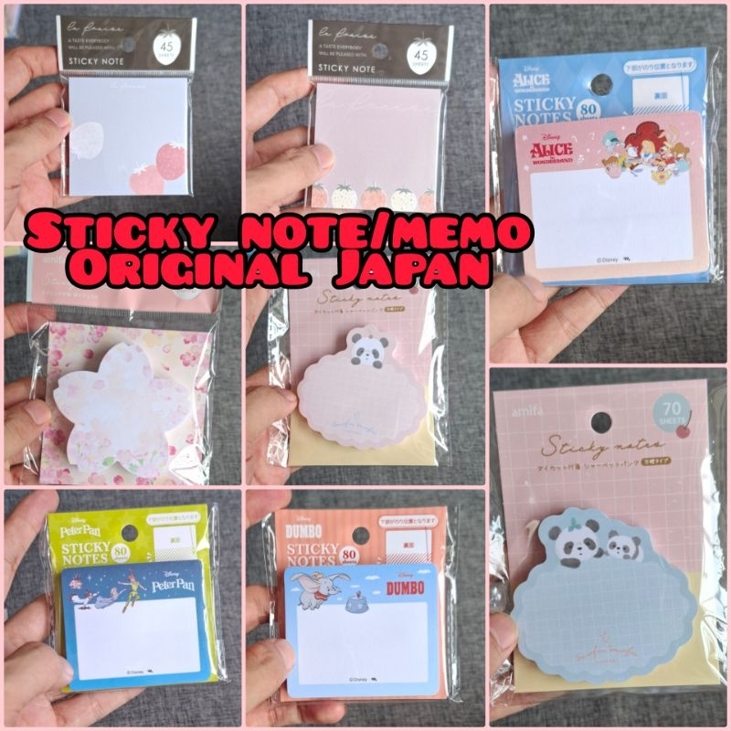 

sticky notes memo message kertas memo alice peterpan sakura dll original Japan