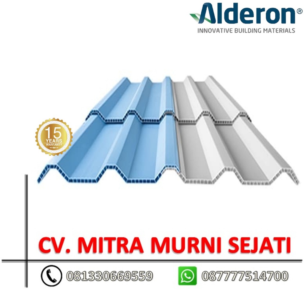 Jual Atap UPVC Alderon 5 meter warna biru