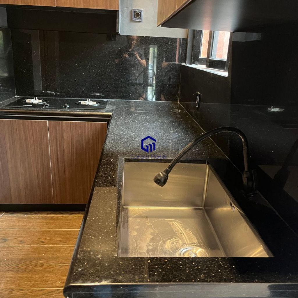 Meja Dapur Granit Black Gold | Kitchentop Granit Black Gold | Blackgold Granite | Kitchen Island | G