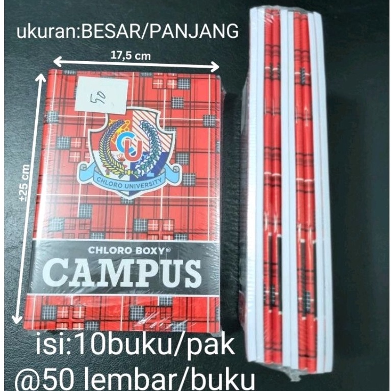 

Buku Tulis Chloro BOXY CAMPUS Panjang 5 lembar isi 1bukupak Made in Indonesia KODE K6K5