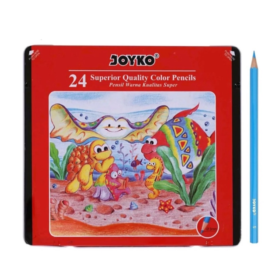 

KODE Q3H9 SET Pensil Warna Colored Pencils Kualitas Super 24 Warna Kaleng Joyko MURAH