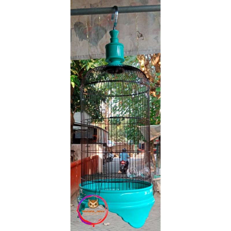 SANGKAR KOLIBRI R29 KANDANG KAPSUL BESI KONIN MODEL SLIM TEBOK KAKI TIGA PVC TEBAL KENARI LOVEBIRD