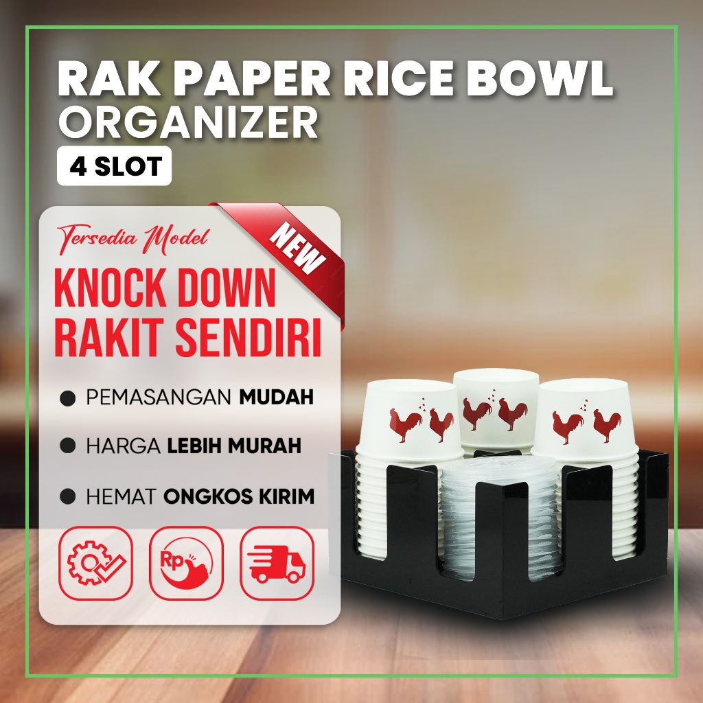 Paper Bowl / Paper Rice Bowl Organizer 4 Slot