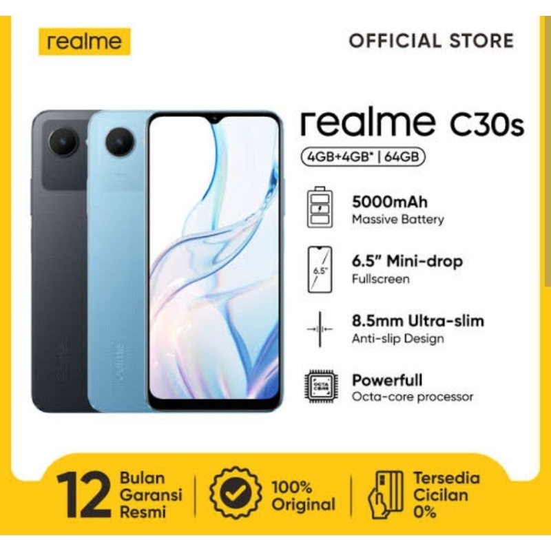 REALME C30S RAM 4/64 GARANSI RESMI ORIGINAL 100%