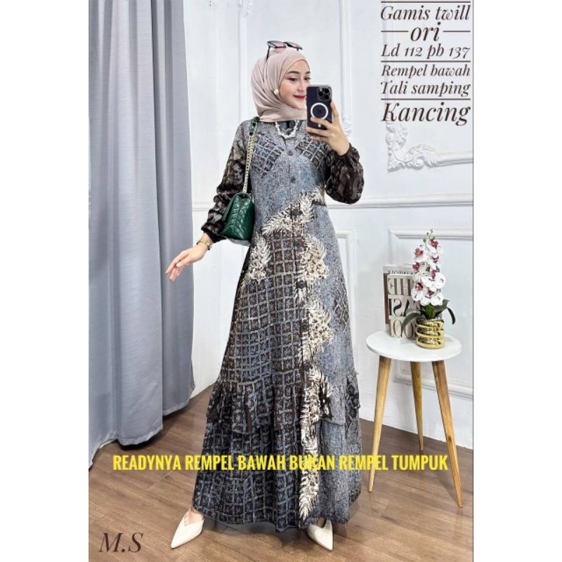 GAMIS TWILL ORI RAMPEL BAWAH KANCING TALI SAMPING