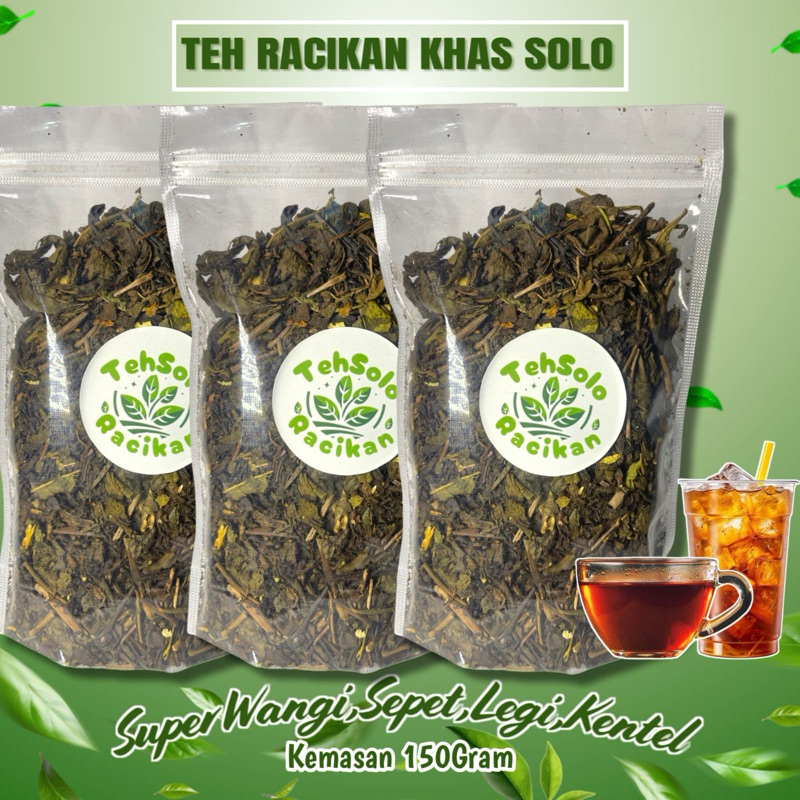 

Teh Racikan Khas Solo Wangi , Legi , Sepet , Kental Kemasan 150gr (5 Varian Teh Racikan Khas Solo)