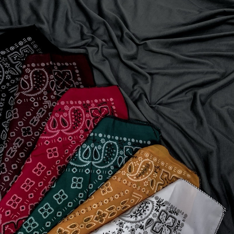Slayer Bandana Premium - Motif Batik - Warna Hitam / Padang /bandana multifungsi batik indonesia / S