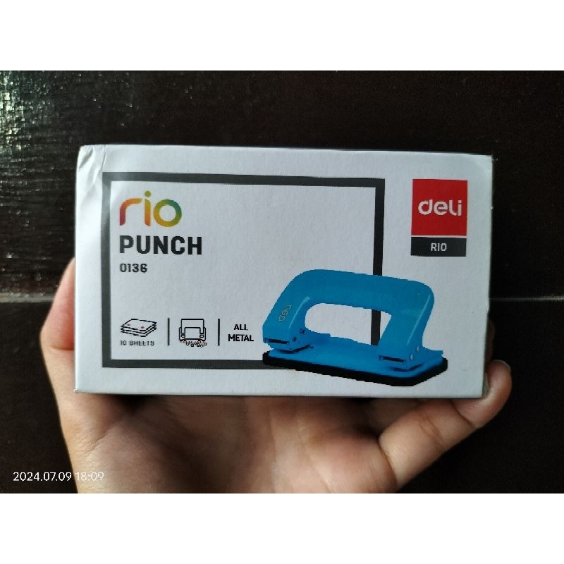 

Pelubang kertas Deli 2 holes punch 2 lubang pembolong kertas 10 lembar