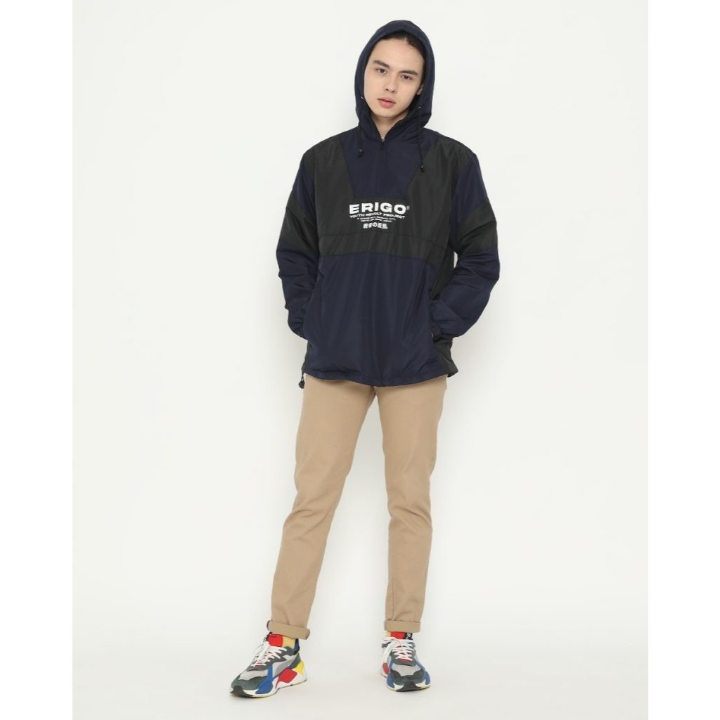 Outerwear Unisex Erigo Pullover Makoto Taslan Black Jacket